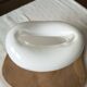 White and transparent heart-shaped Murano vase, Maria Christina Hamel.