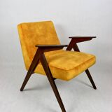 Yellow Gold Chameleon Bunny Armchair attributed to Jozef Chierowski, 1970s