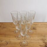 Service of 6 vintage luminarc champagne flutes