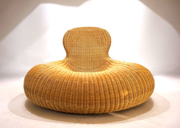 Fauteuil Storvik en rotin par Carl Öjerstam pour Ikea, 2001