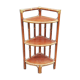 Etagère d'angle en bambou et rotin
