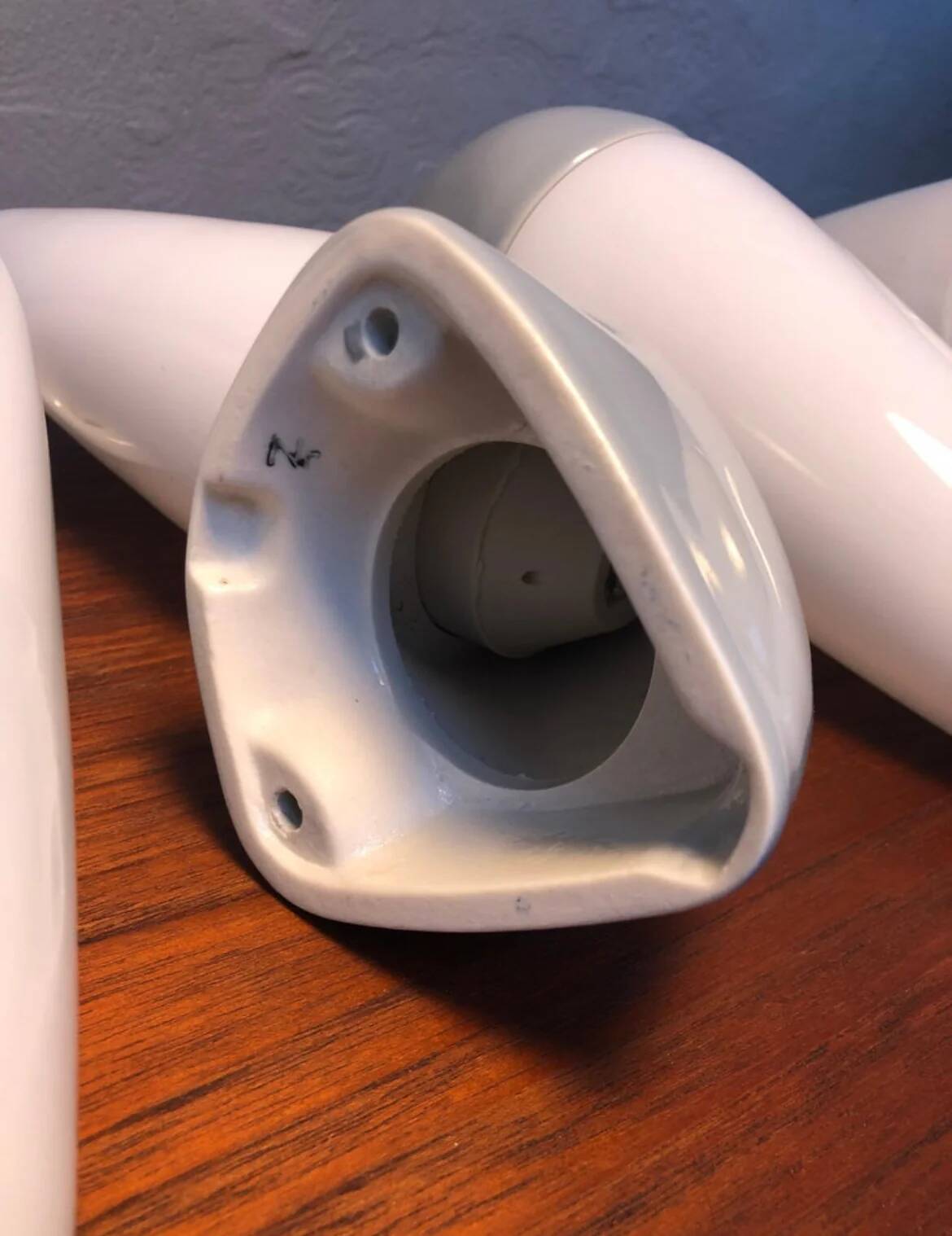 Vintage Ifö of Sweden ceramic bathroom lamps with opaline shades from the 1960s