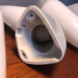 Vintage Ifö of Sweden ceramic bathroom lamps with opaline shades from the 1960s