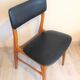 Scandinavian chair in beech and imitation leather black / vintage 60s-70s