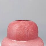 1970s Pair of Pink Vases in Murano Bubble Glass by Dogi. Made in Italy
