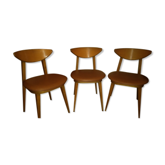 Set de 3 chaises scandinaves