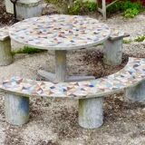 Stone and mosaic garden furniture