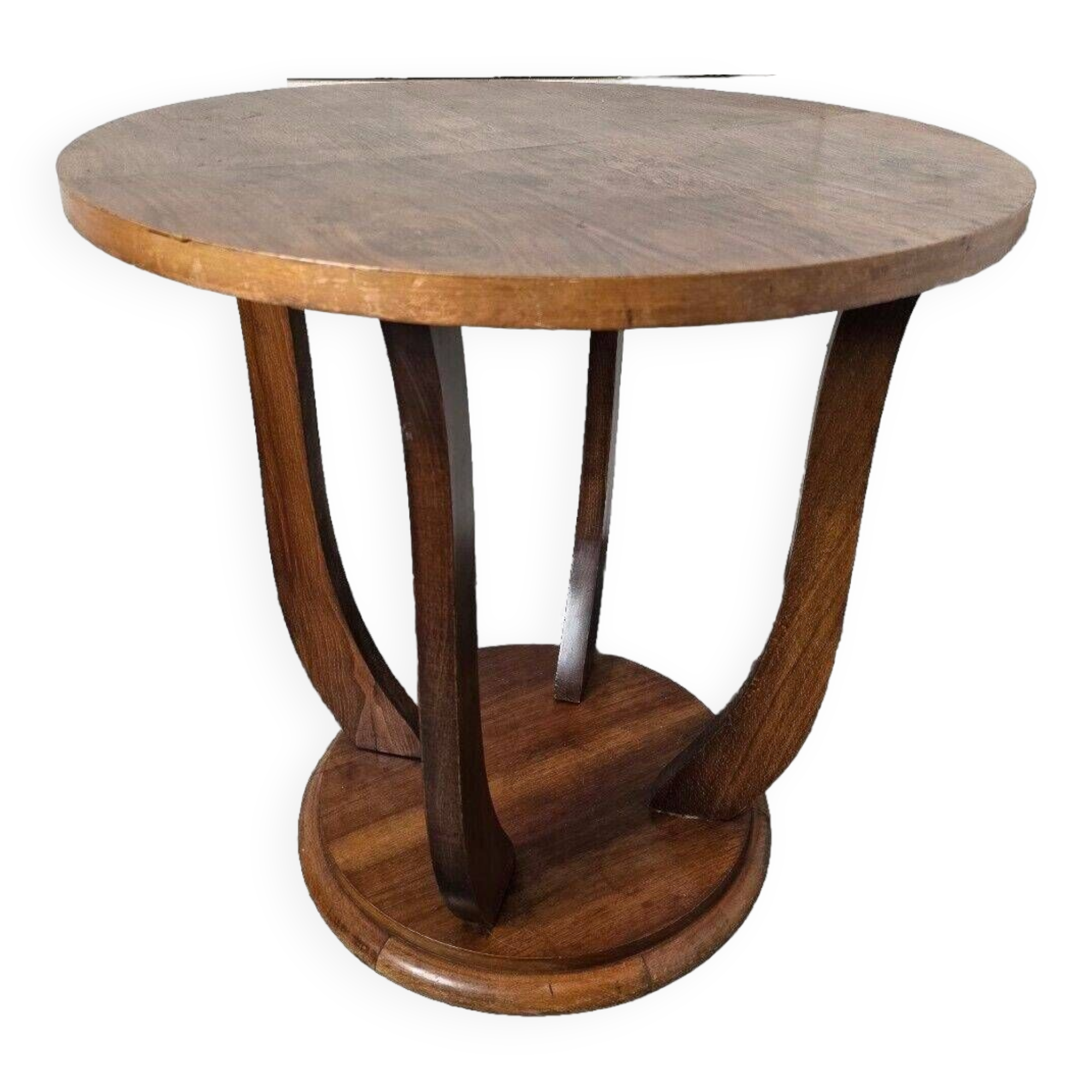 vintage marquetry pedestal table