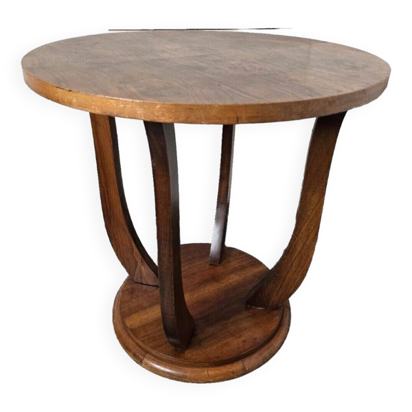 table guéridon vintage en marqueterie