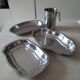 Set of 3 dishes and 1 stainless steel pitcher