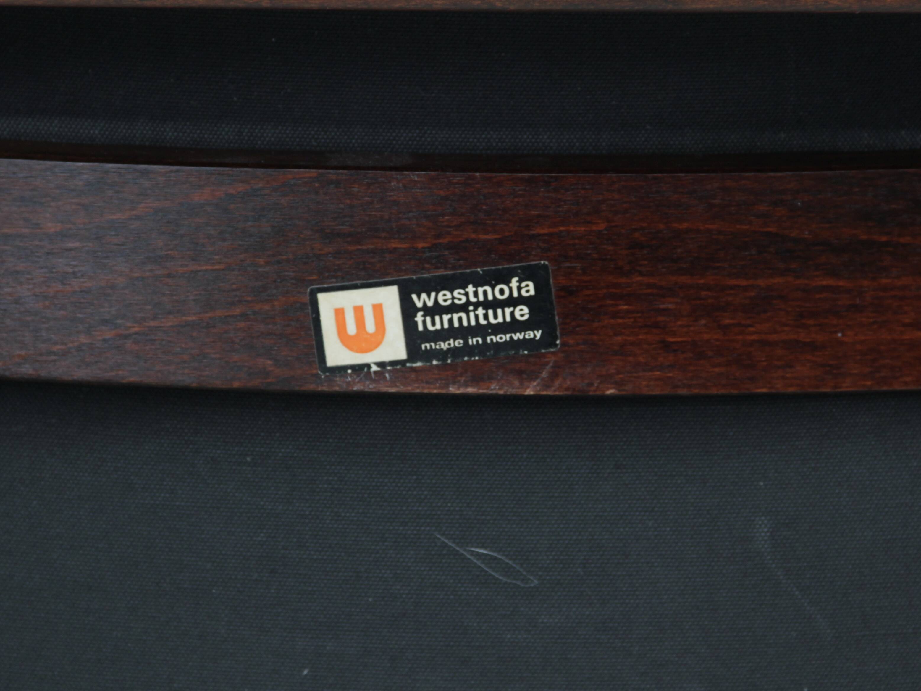 Scandinavian rocking chair Siesta by Ingmar Relling and its ottoman