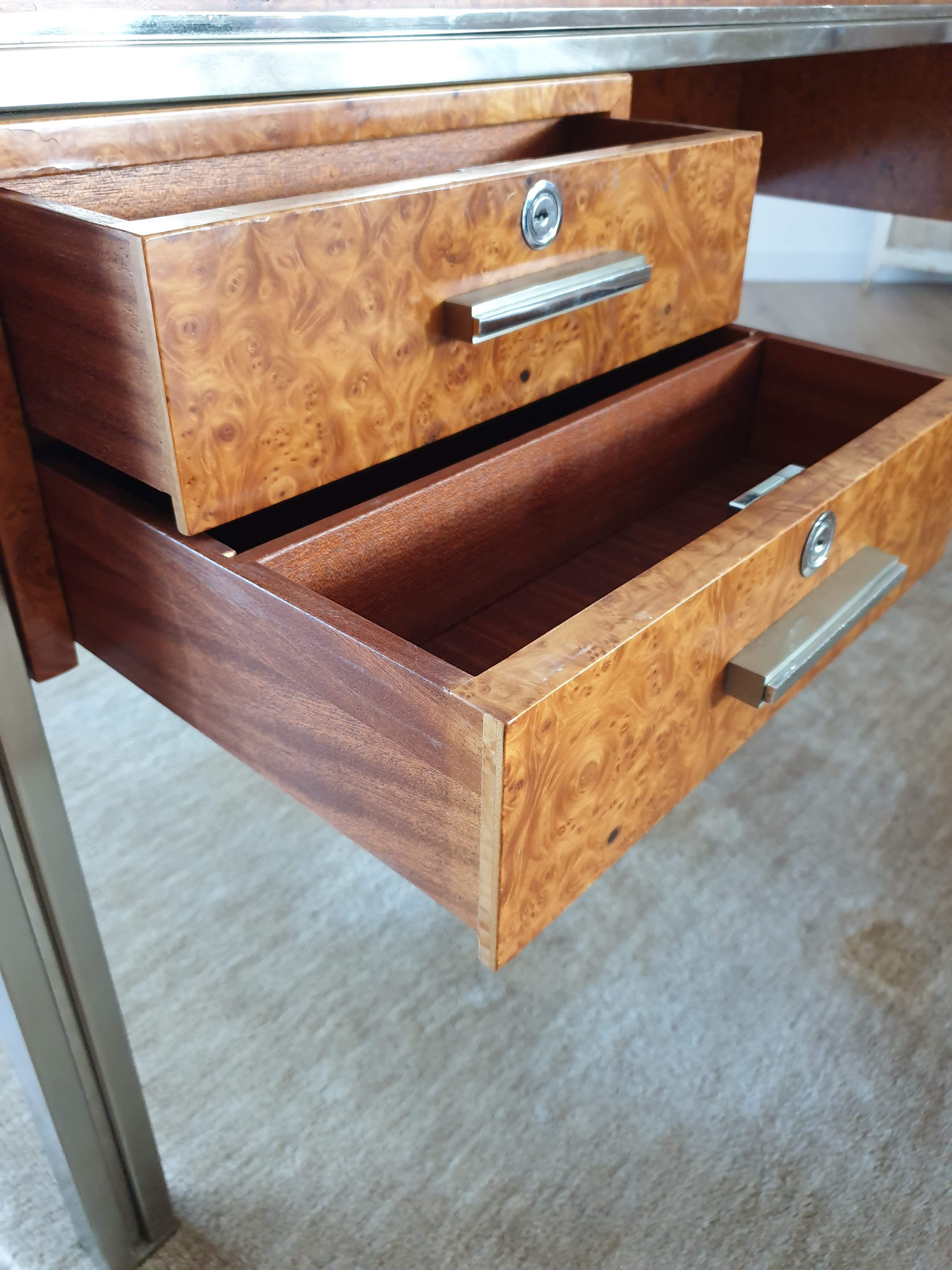 Large desk in burlwood