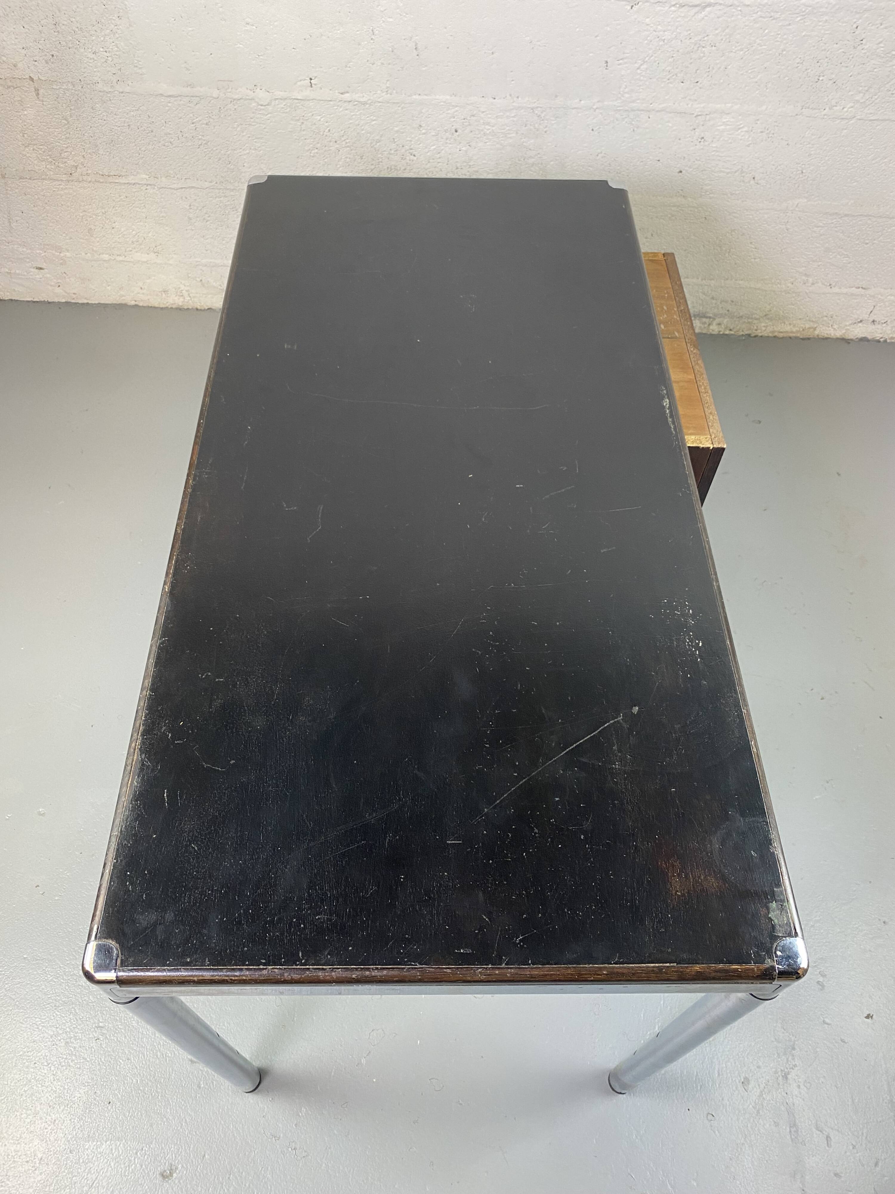 Vintage plywood and chrome desk from the 70s
