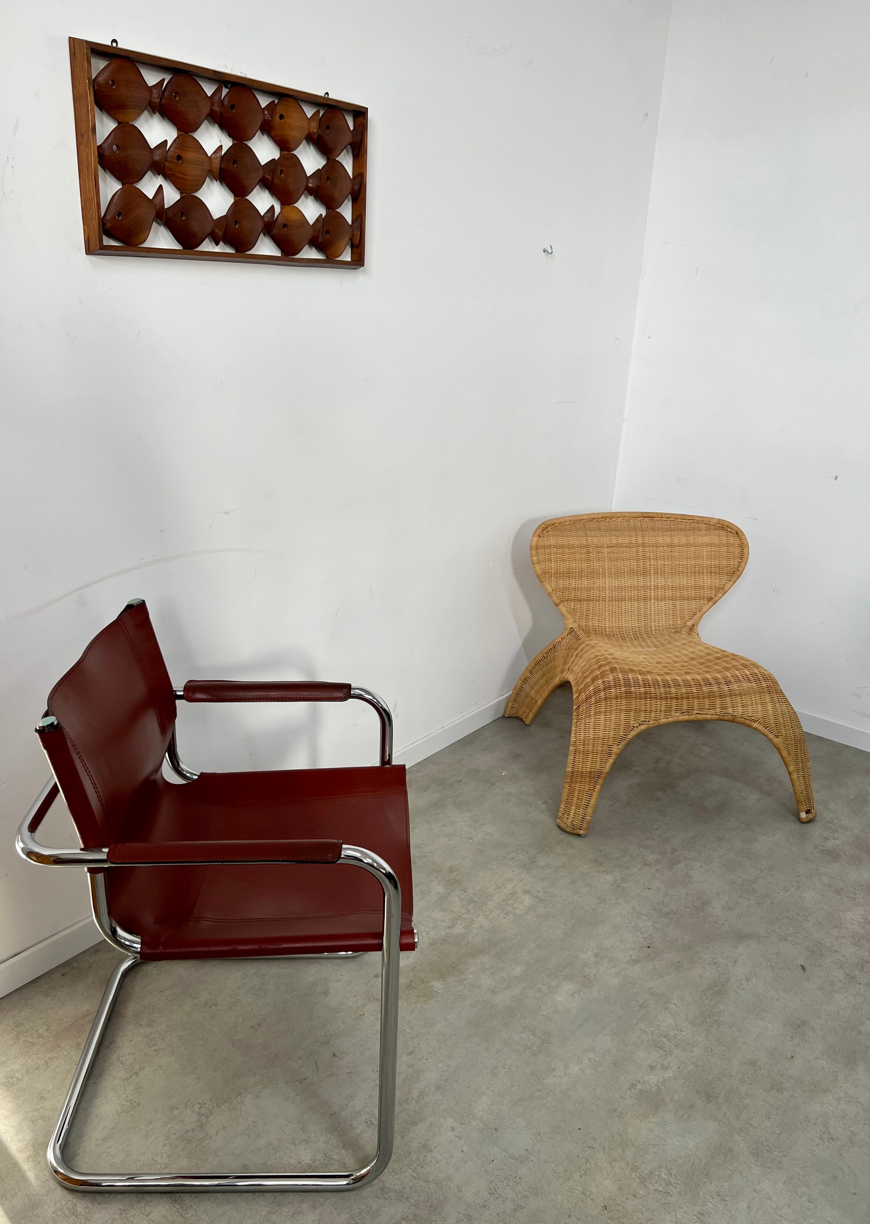 Old teak frame "fish" Scandinavian design of the 60s vintage decoration