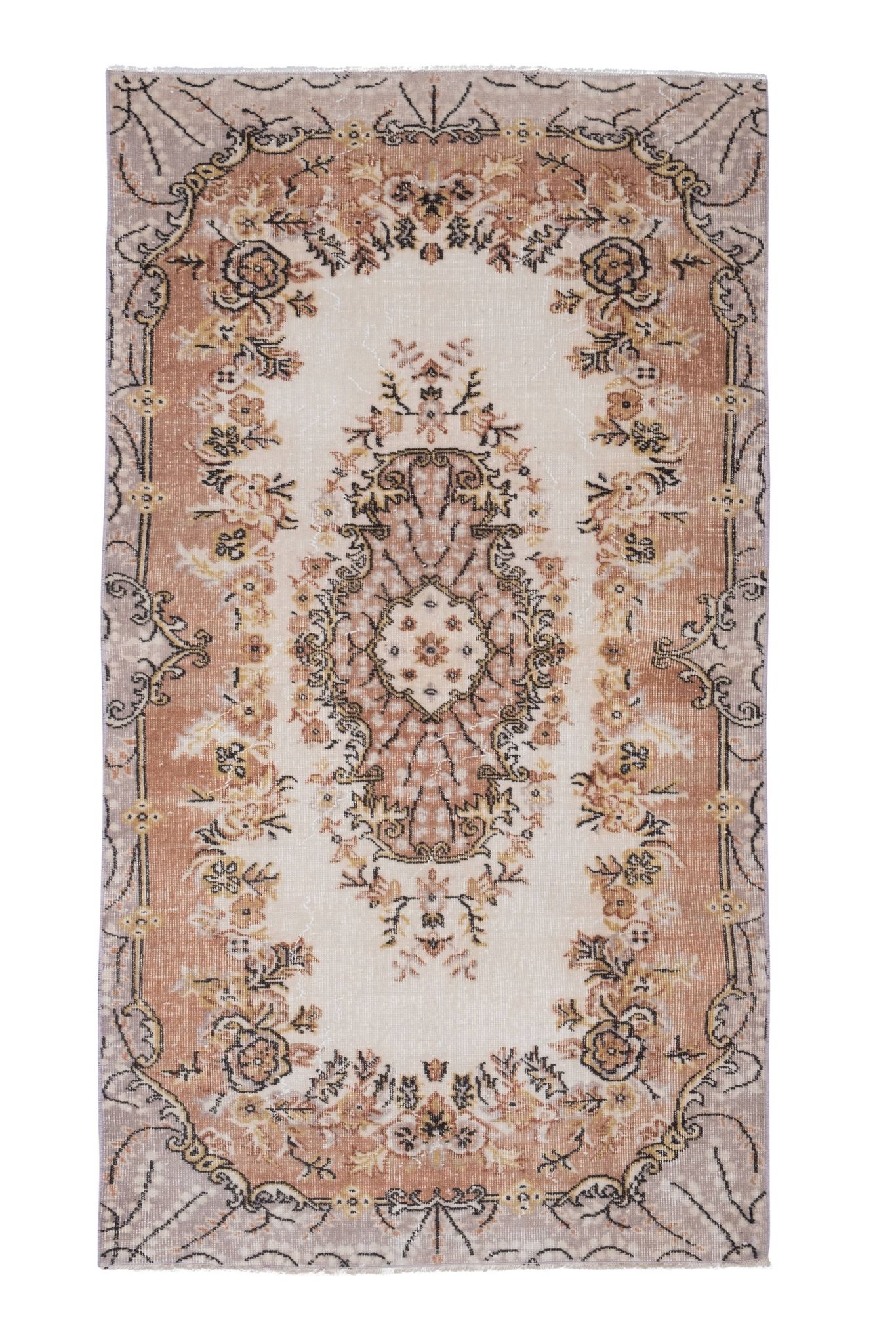 Tapis noué à la main turc vintage 114x207 cm