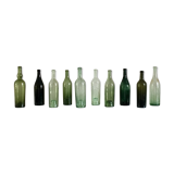 Series of ten old bottles