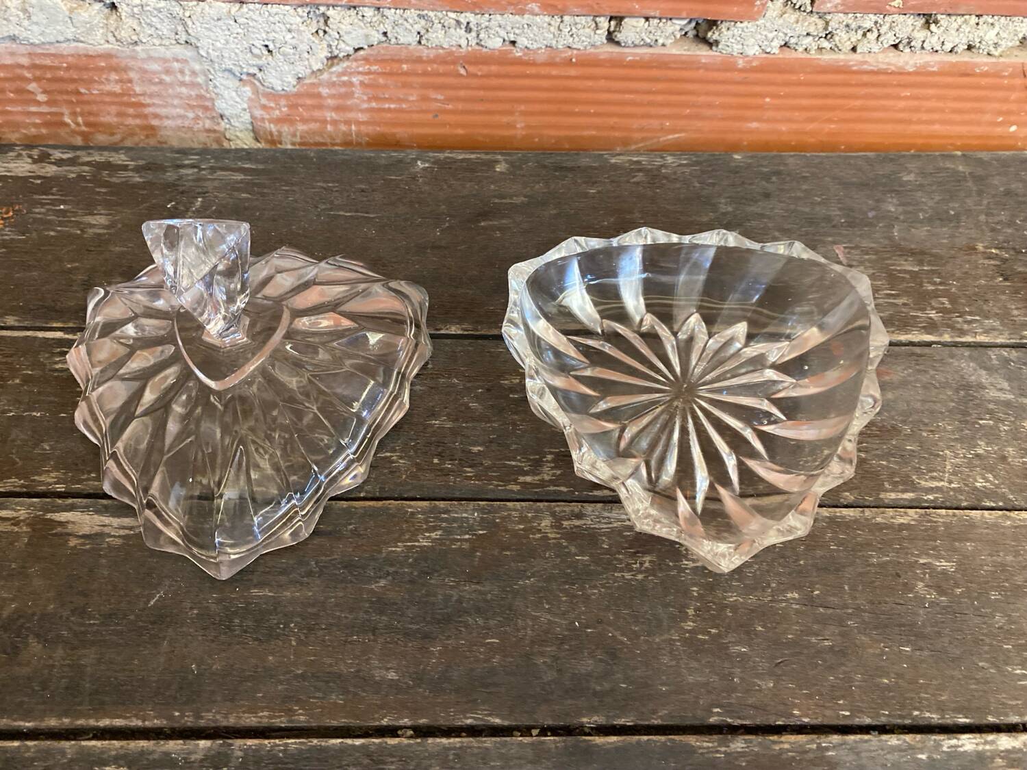 Vintage Crystal Bonbonnière Candy Dish #C872