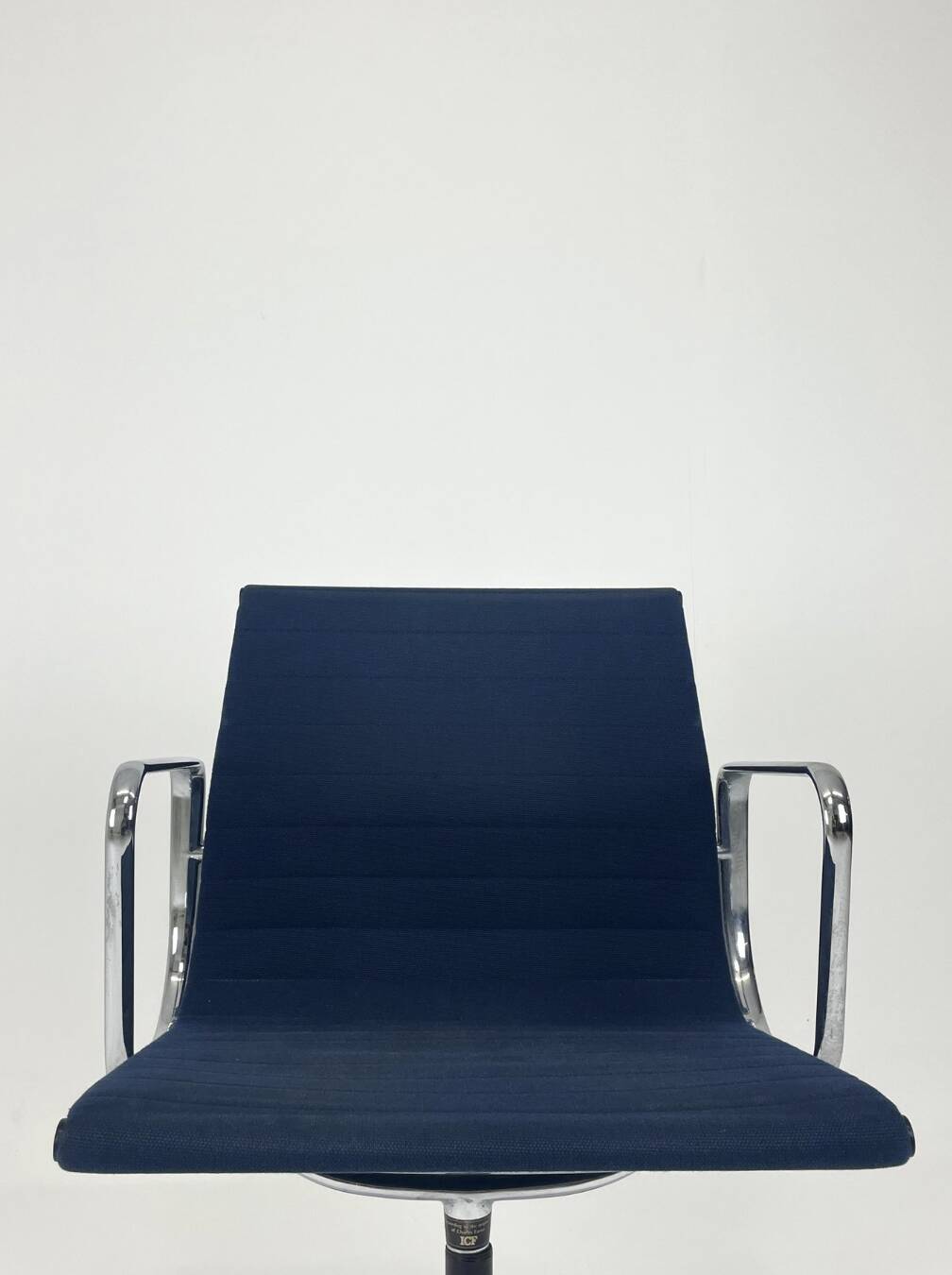 Blue fabric office chair, ICF - Charles Eames, Ray Eames - EA108 aluminum group