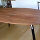 Oval solid wood and metal table
