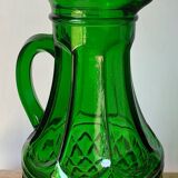 Pichet verre vert à facettes