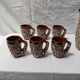Vintage Vallauris orangeade service with 6 brutalist ceramic glasses.
