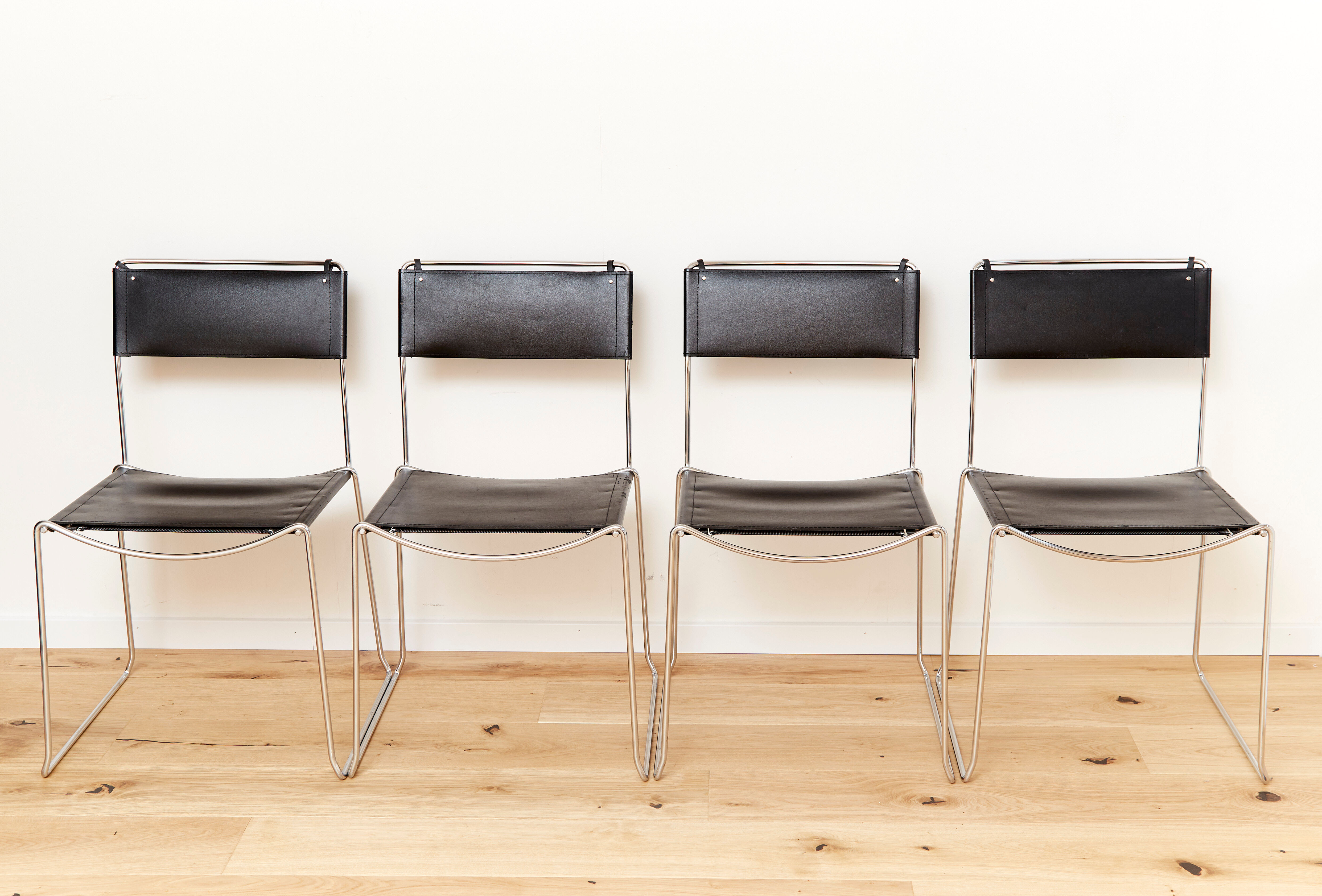 Leather dining chairs by Giandomenico Belotti  for Alias
