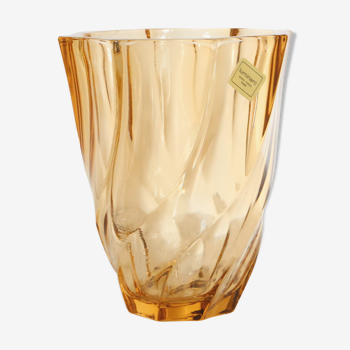 Duralex amber glass vase