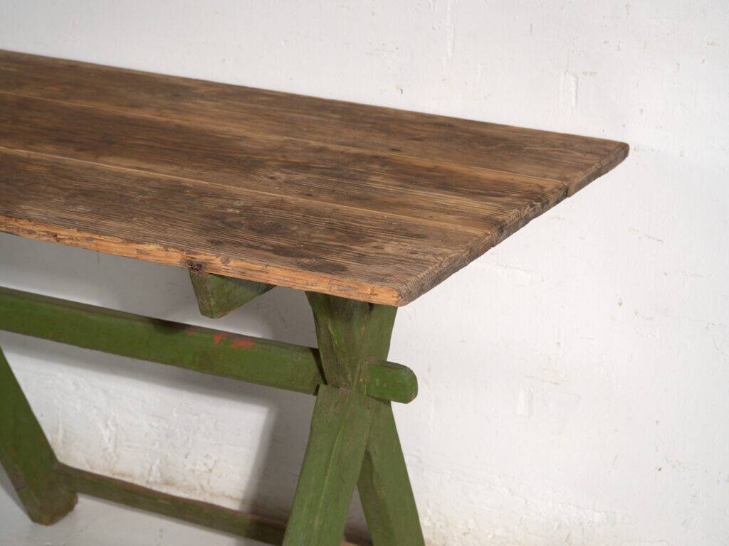 Antique trestle table made of pine wood – Central Europe, circa 1900