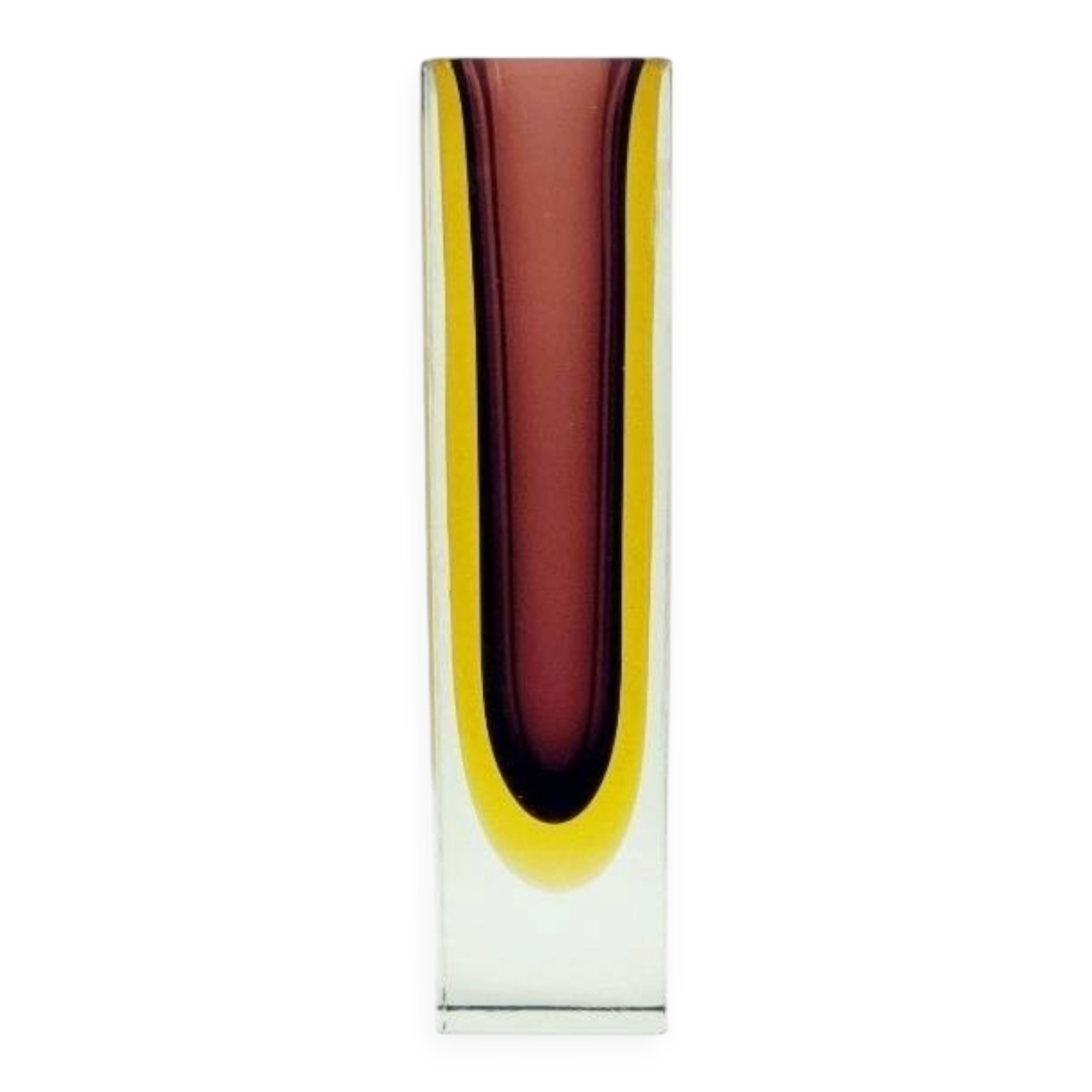 XXL Mid-Century Sommerso Murano Glass Vase by F.Poli for Mandruzzato, 1970s