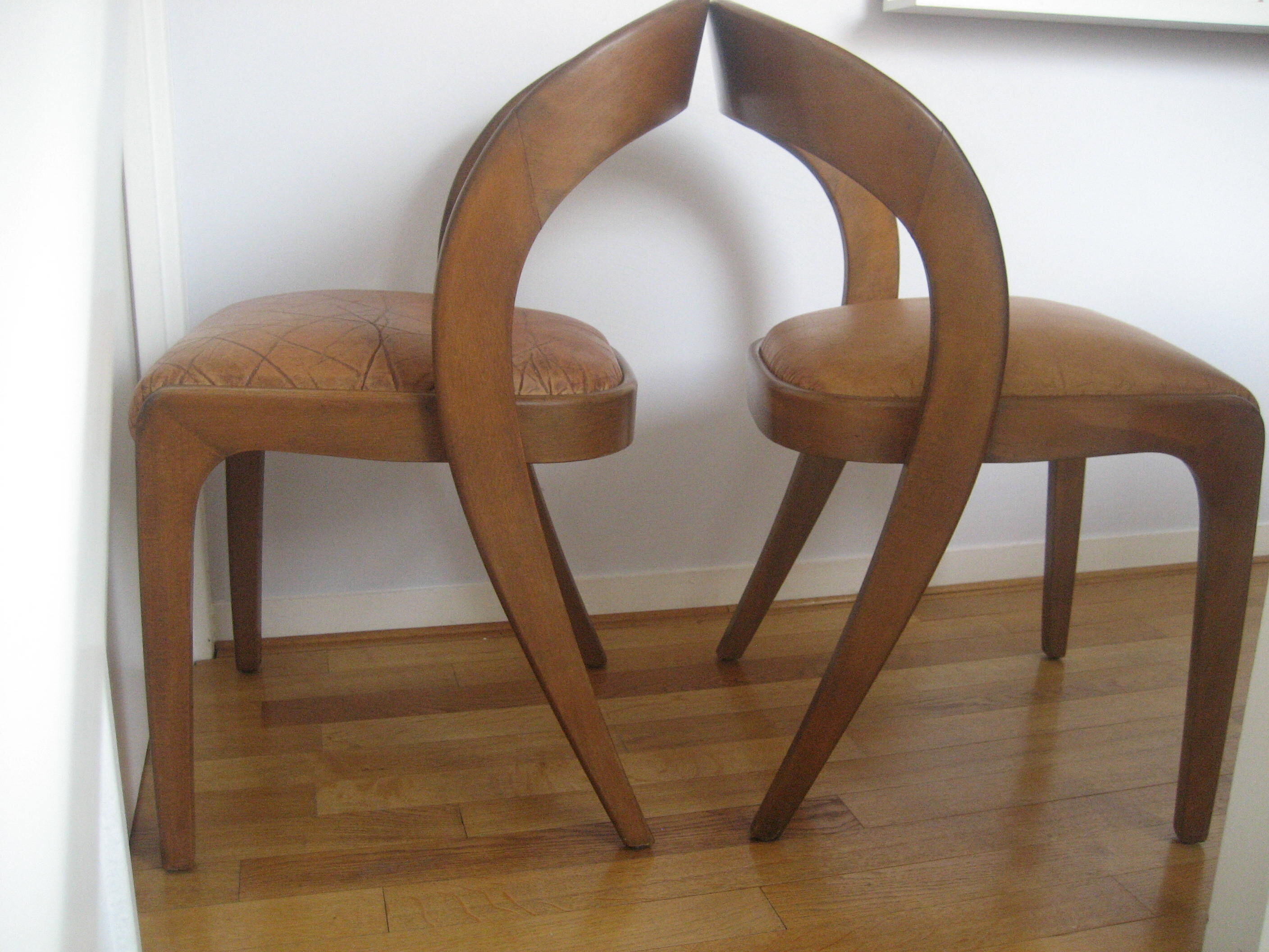 Chaises vintage assise cuir