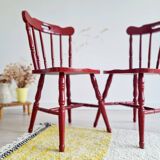 Antique Western bistro chairs in patinated red