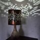 Large vintage Accolay lamp with flamed ceramic and metal shade.