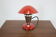 1930s bauhaus red small table lamp, tchécoslovaquie
