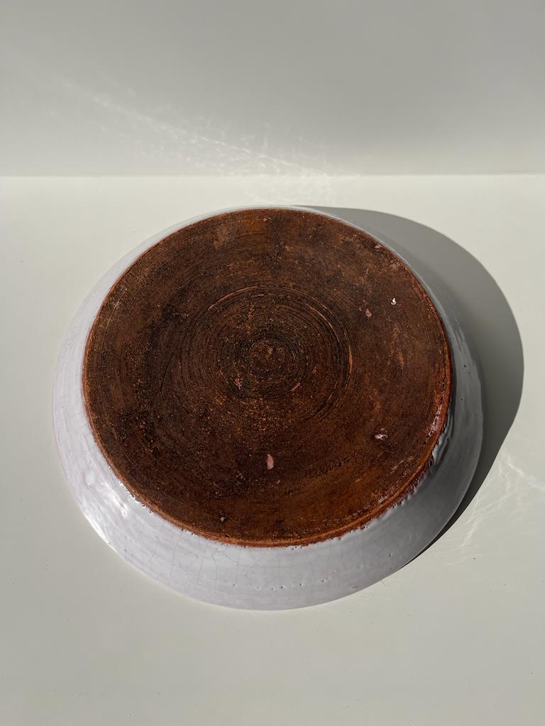 Sicilian plate pink hand-painted floral pattern