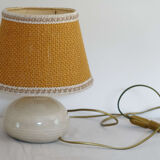 Ceramic table lamp and burlap