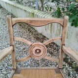 Paire de fauteuils anciens vintage en bois