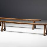 Rustic primitive benches, france, 19th century