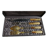 Carving Set + Salad Server Horn and Stainless Steel