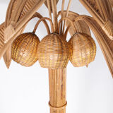 Rattan coconut floor lamp