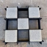 Scandinavian Wall/Ceiling Lamp Blackened Wood And Perpex 1960