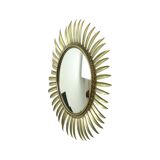 Mid Century Copper Plated Metal Sun Mirror Deknudt Convex 54cm