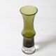 Small Olive Green Glass Vase - Tamara Aladin Riihimäen Lasi Finland 1960s