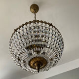 Brass tassel basket chandelier