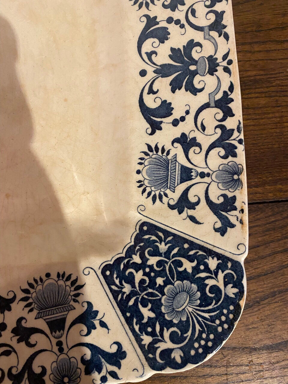 Rectangular dish, Manufacture de Gien, model Carré Bleu