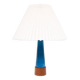 Turquoise Stoneware Table Lamp Teak base 1960s