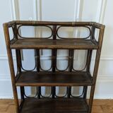 Pair of rattan shelves