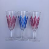 3 flûtes à champagne Arlequin verrerie Reims