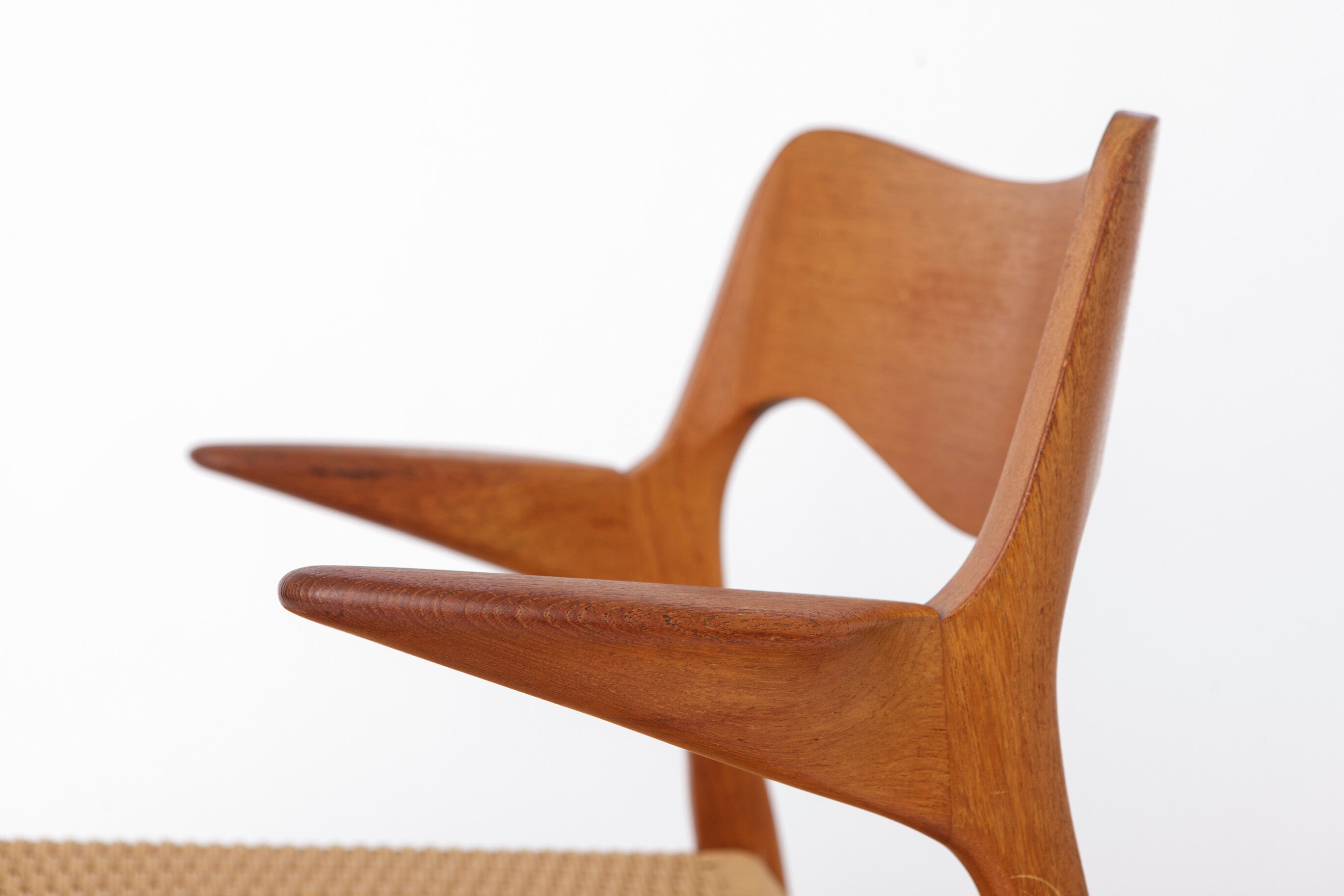 Fauteuil Niels O Moller Modèle 55, chaise longue en teck danois, milieu du siècle.