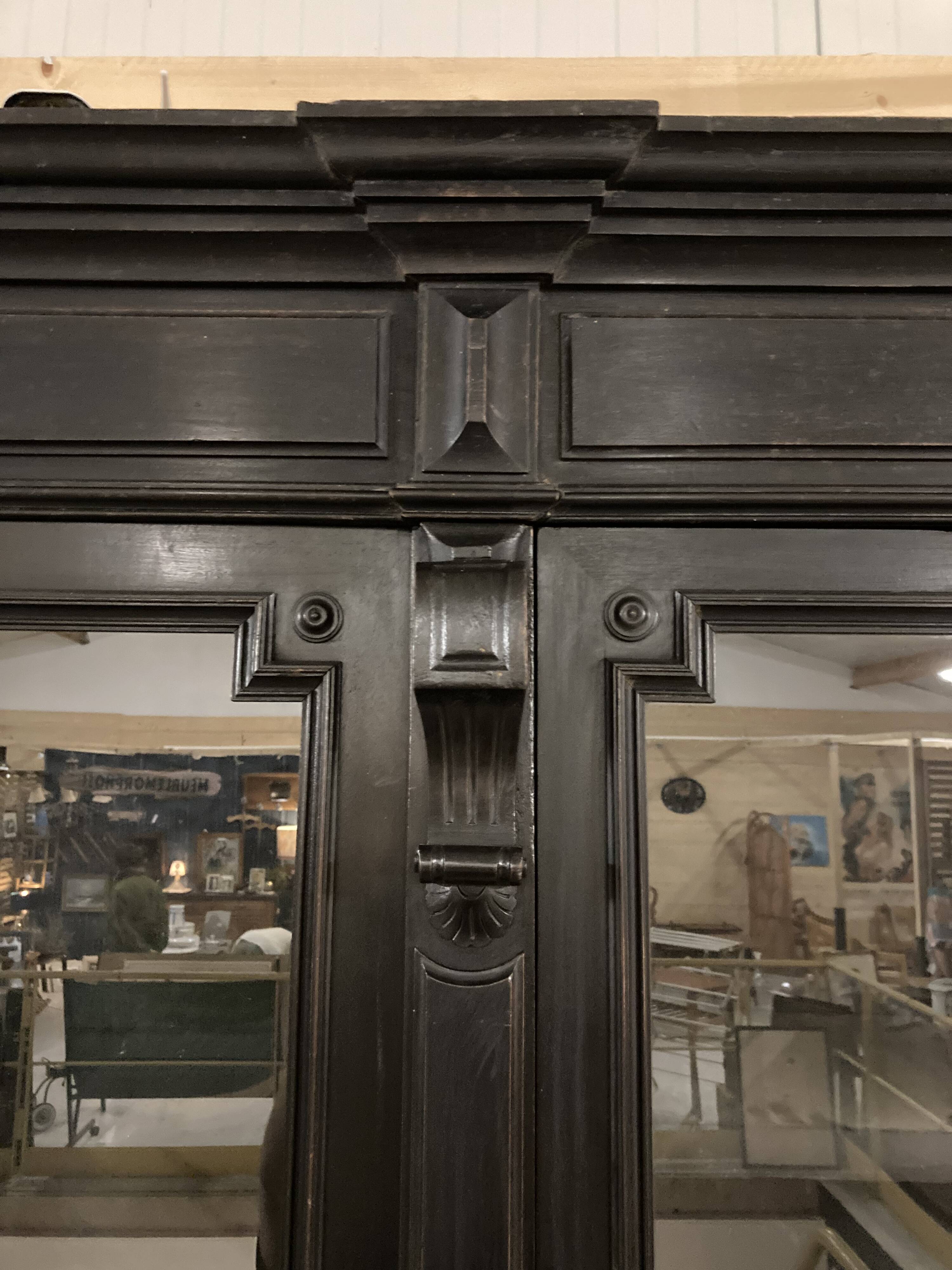 Library from the Napoléon III era in blackened pear wood.