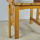 Vintage scandinavian pine drop-leaf dining table, edvin helseth, norway 70s
